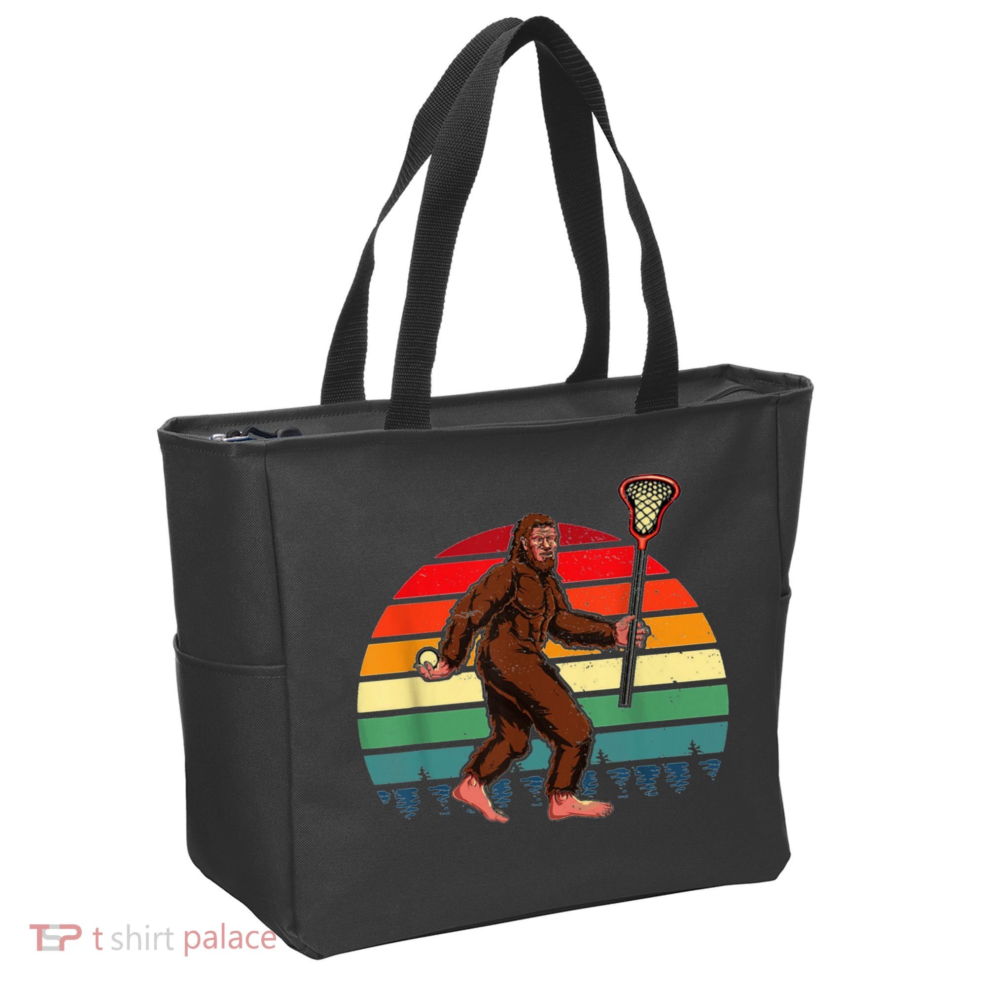 Funny Bigfoot Lacrosse Lax Sasquatch Lacrosse Team Player Tote Bag