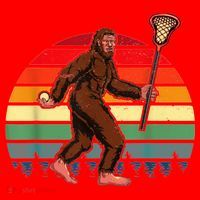 Funny Bigfoot Lacrosse Lax Sasquatch Lacrosse Team Player Santa Hat thumb 1
