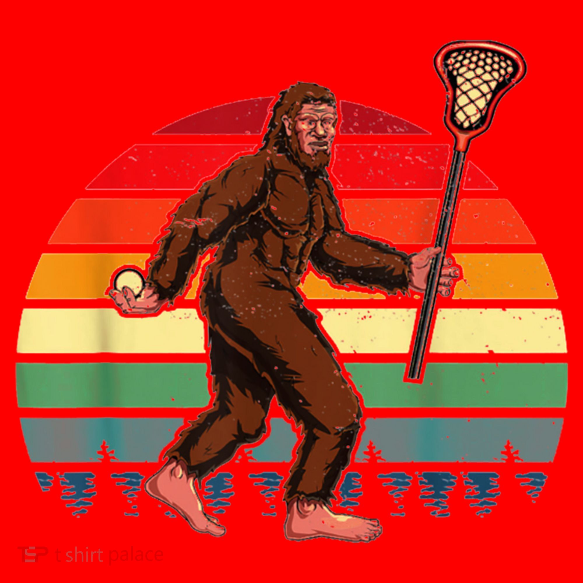 Funny Bigfoot Lacrosse Lax Sasquatch Lacrosse Team Player Santa Hat