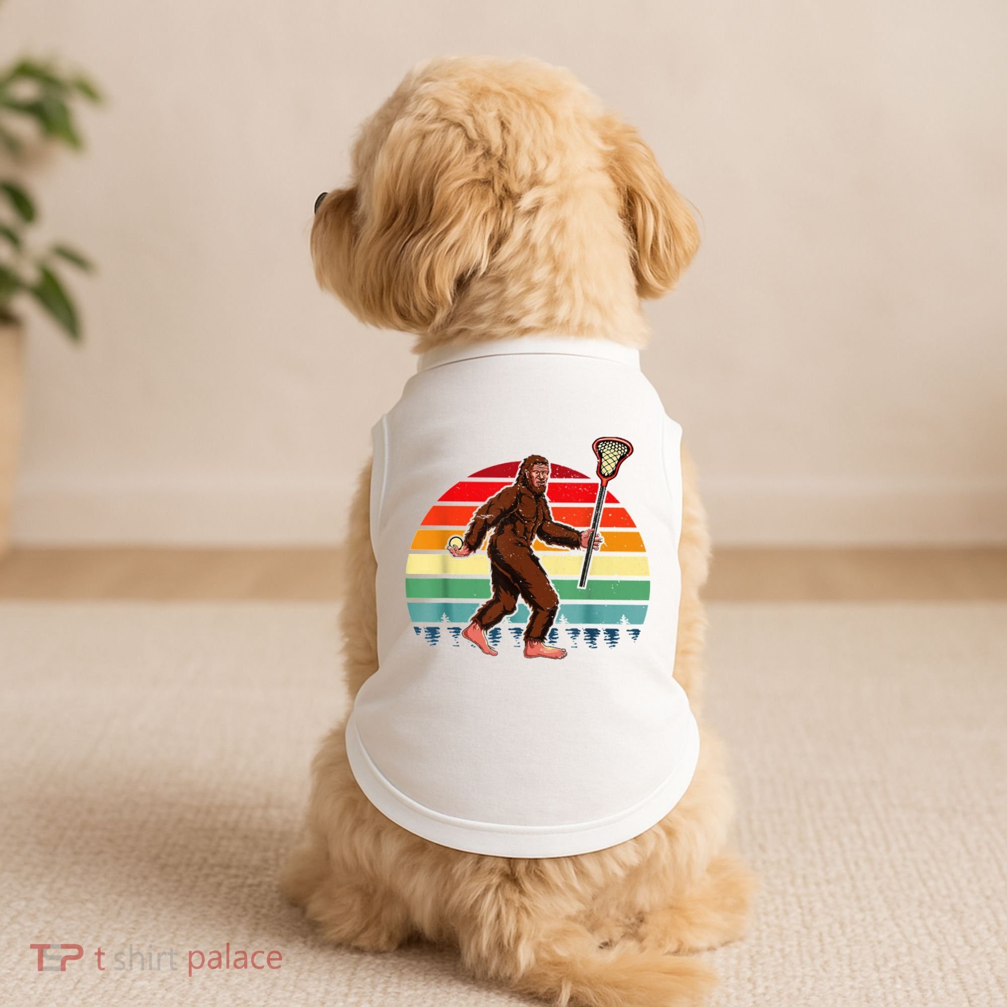Funny Bigfoot Lacrosse Lax Sasquatch Lacrosse Team Player Doggie Tank