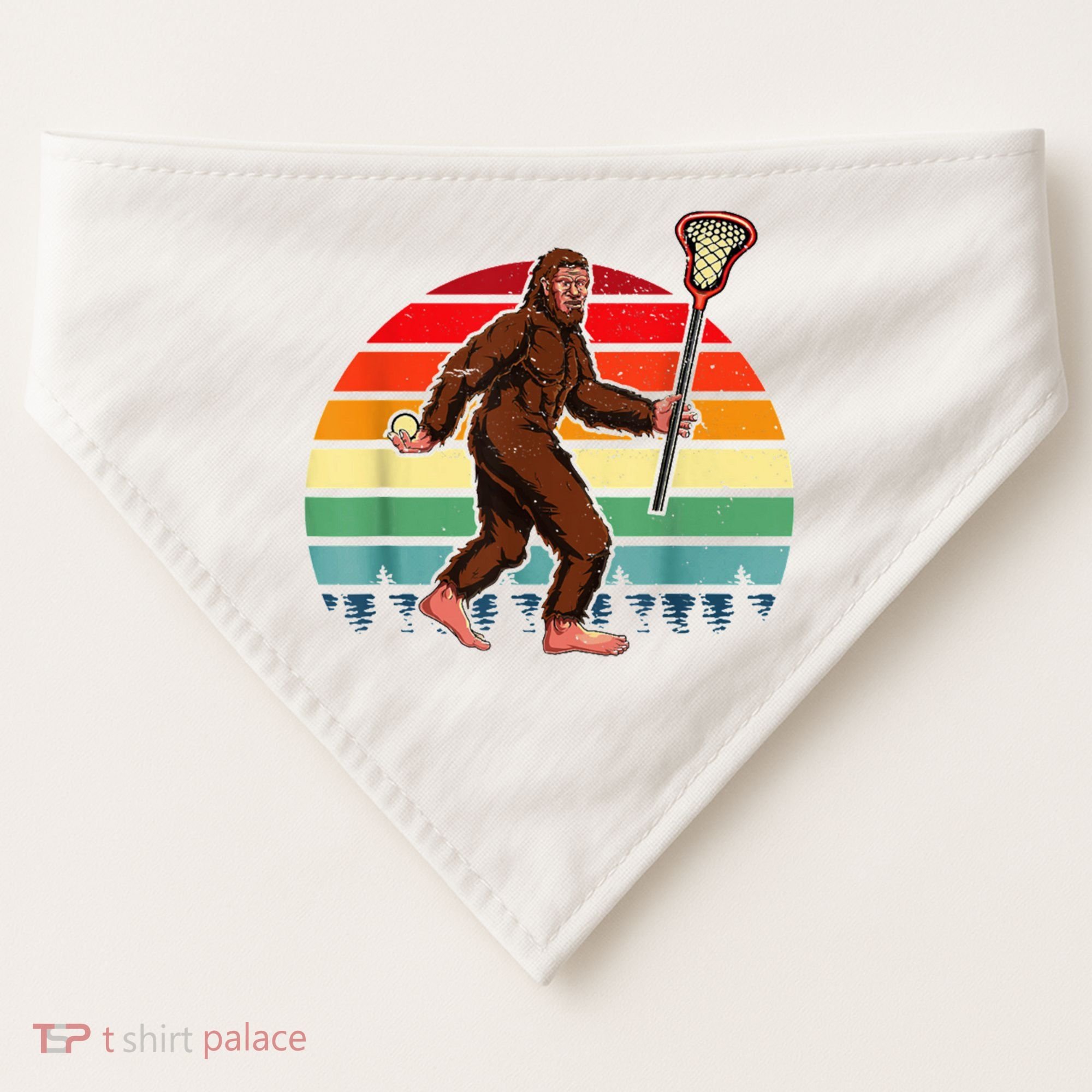 Funny Bigfoot Lacrosse Lax Sasquatch Lacrosse Team Player USA-Made Doggie Bandana