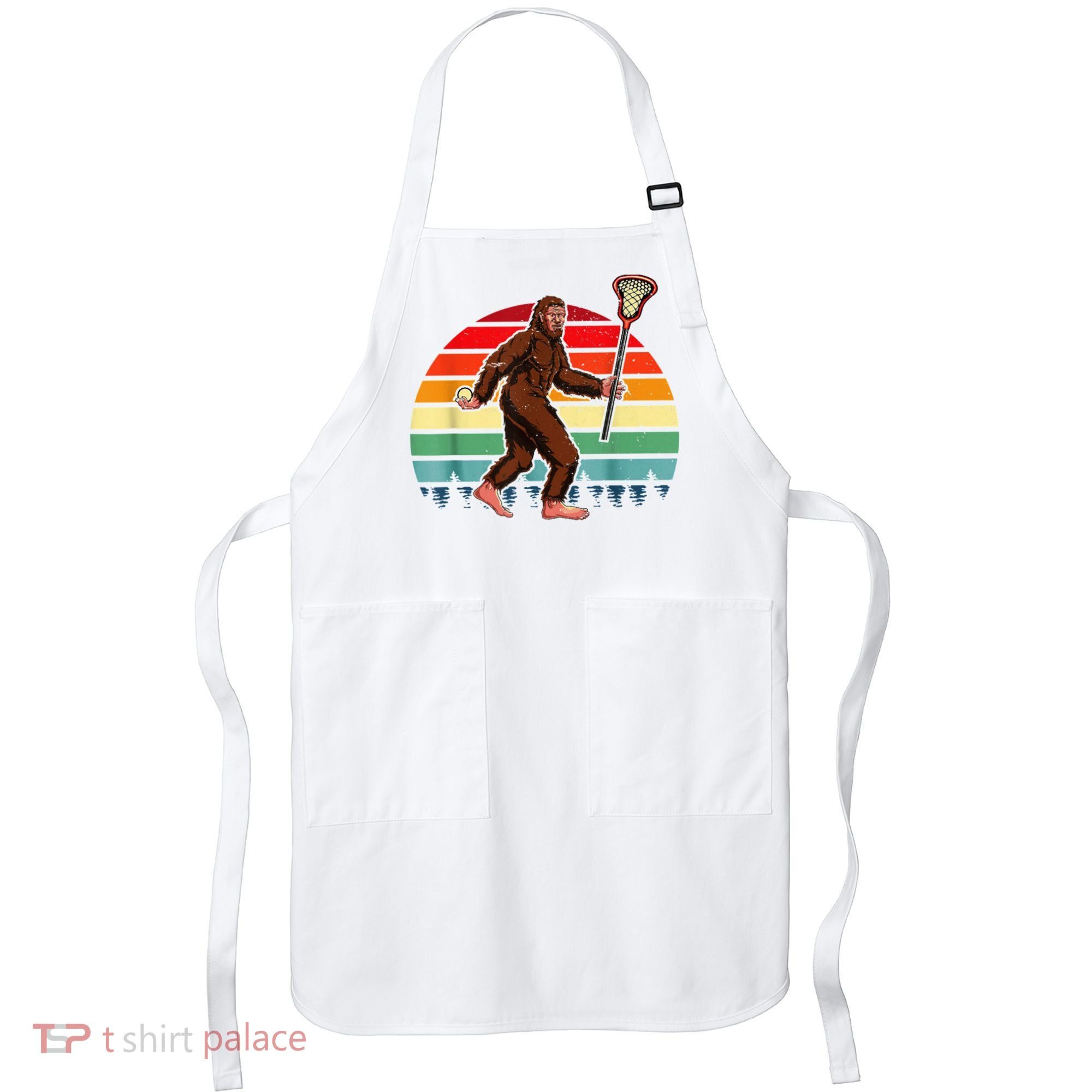 Funny Bigfoot Lacrosse Lax Sasquatch Lacrosse Team Player Apron