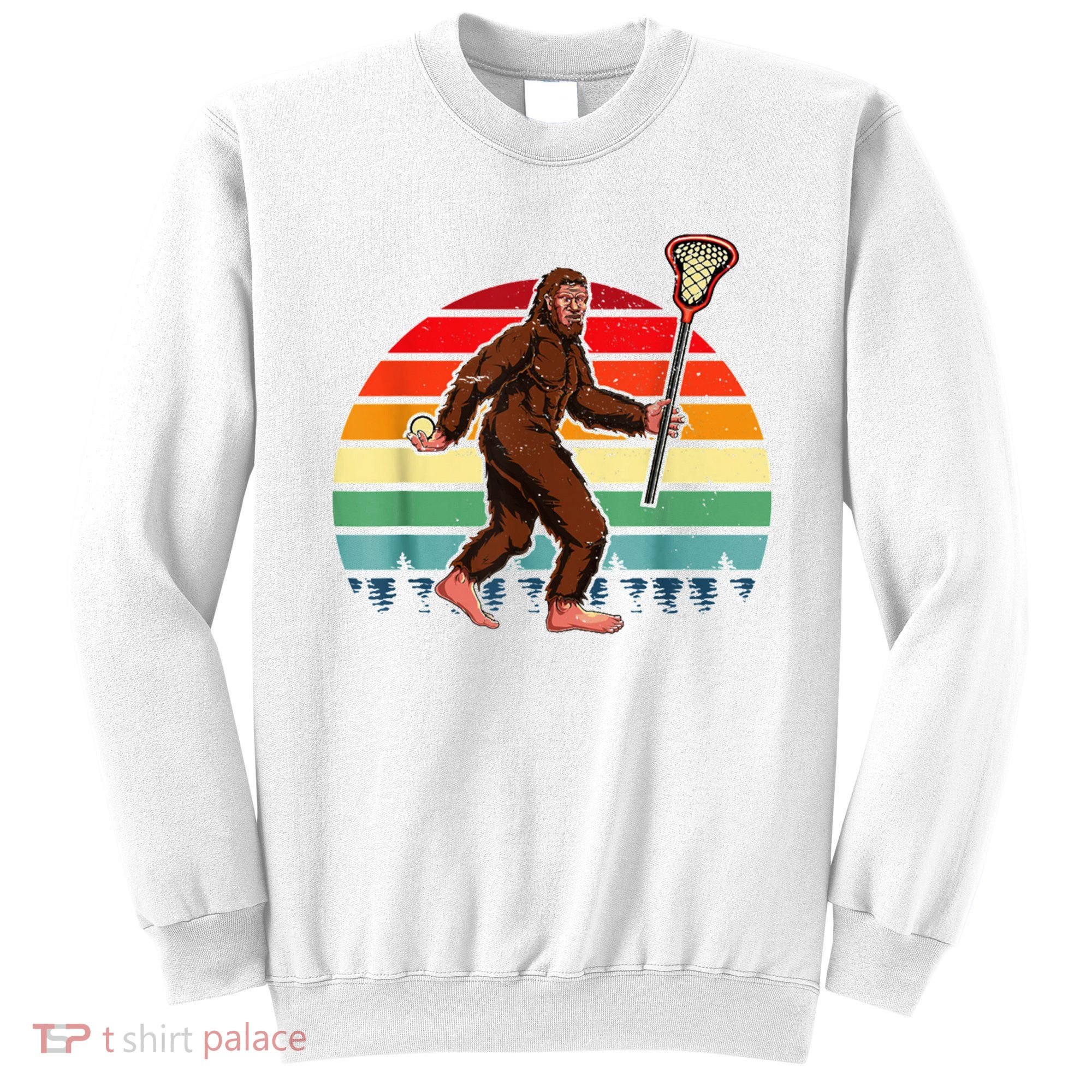 Funny Bigfoot Lacrosse Lax Sasquatch Lacrosse Team Player Sweatshirt