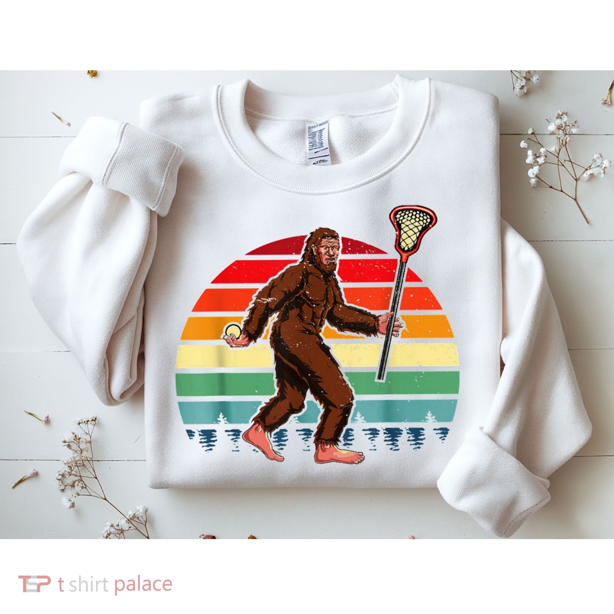 Funny Bigfoot Lacrosse Lax Sasquatch Lacrosse Team Player Sweatshirt