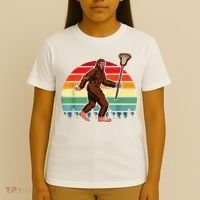 Funny Bigfoot Lacrosse Lax Sasquatch Lacrosse Team Player T-Shirt thumb 4