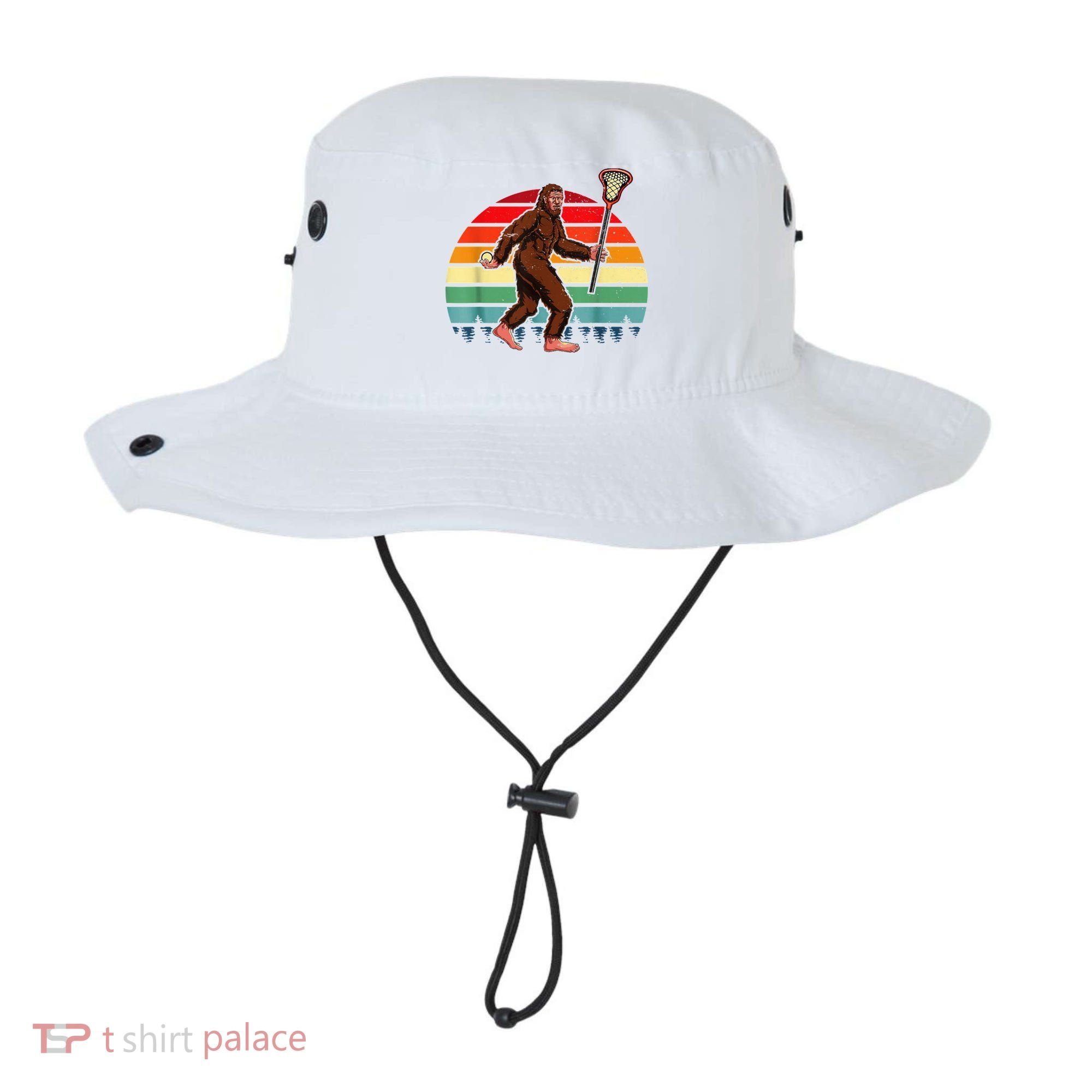 Funny Bigfoot Lacrosse Lax Sasquatch Lacrosse Team Player Bucket Hat