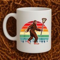 Funny Bigfoot Lacrosse Lax Sasquatch Lacrosse Team Player Coffee Mug thumb 2