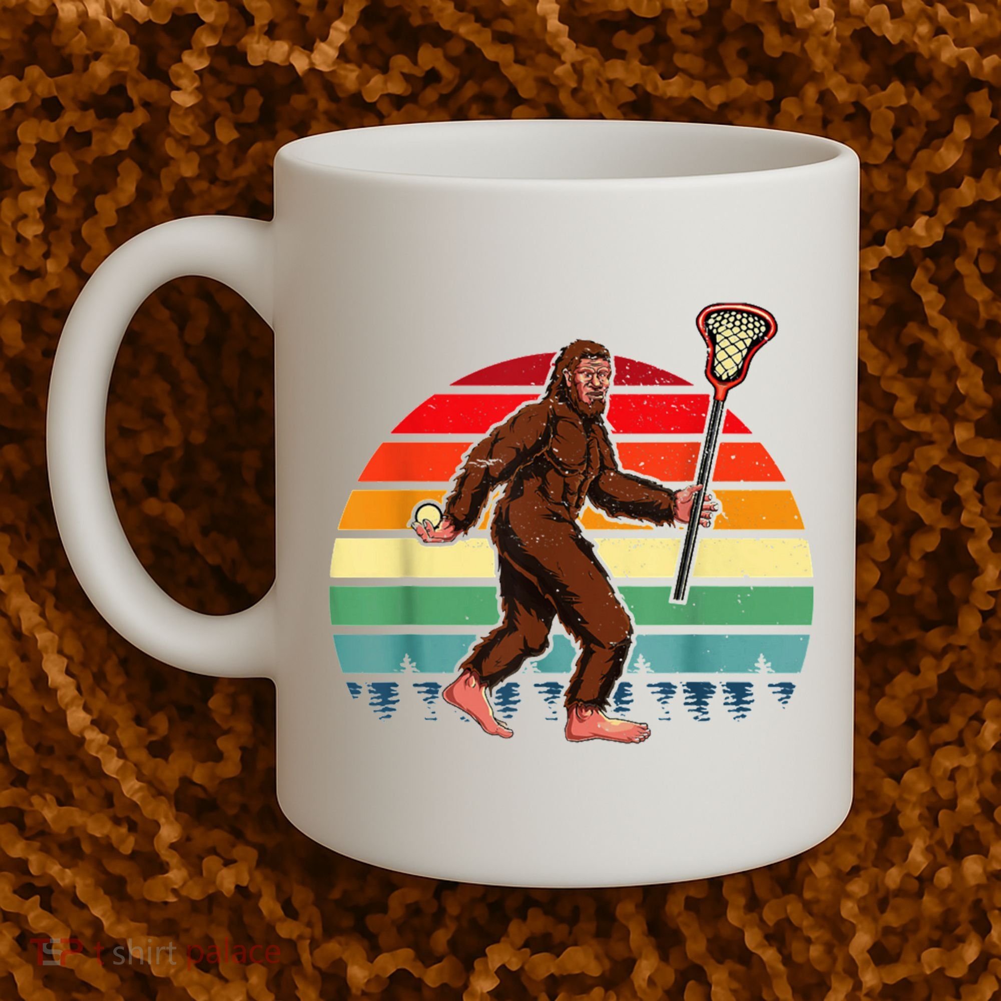 Funny Bigfoot Lacrosse Lax Sasquatch Lacrosse Team Player Coffee Mug