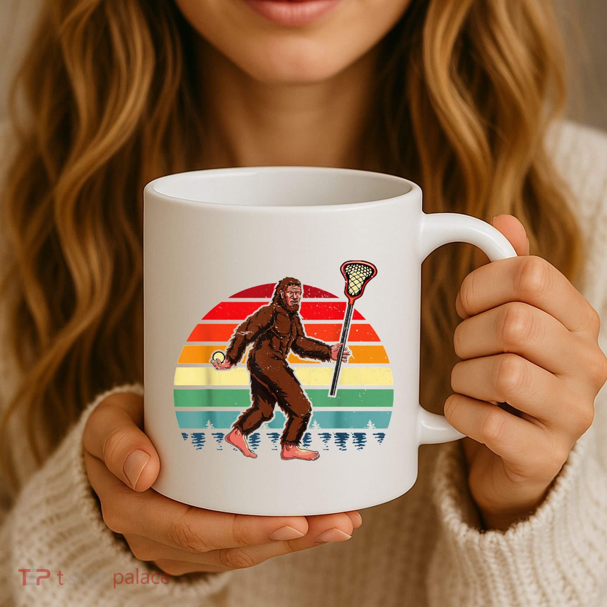 Funny Bigfoot Lacrosse Lax Sasquatch Lacrosse Team Player Coffee Mug