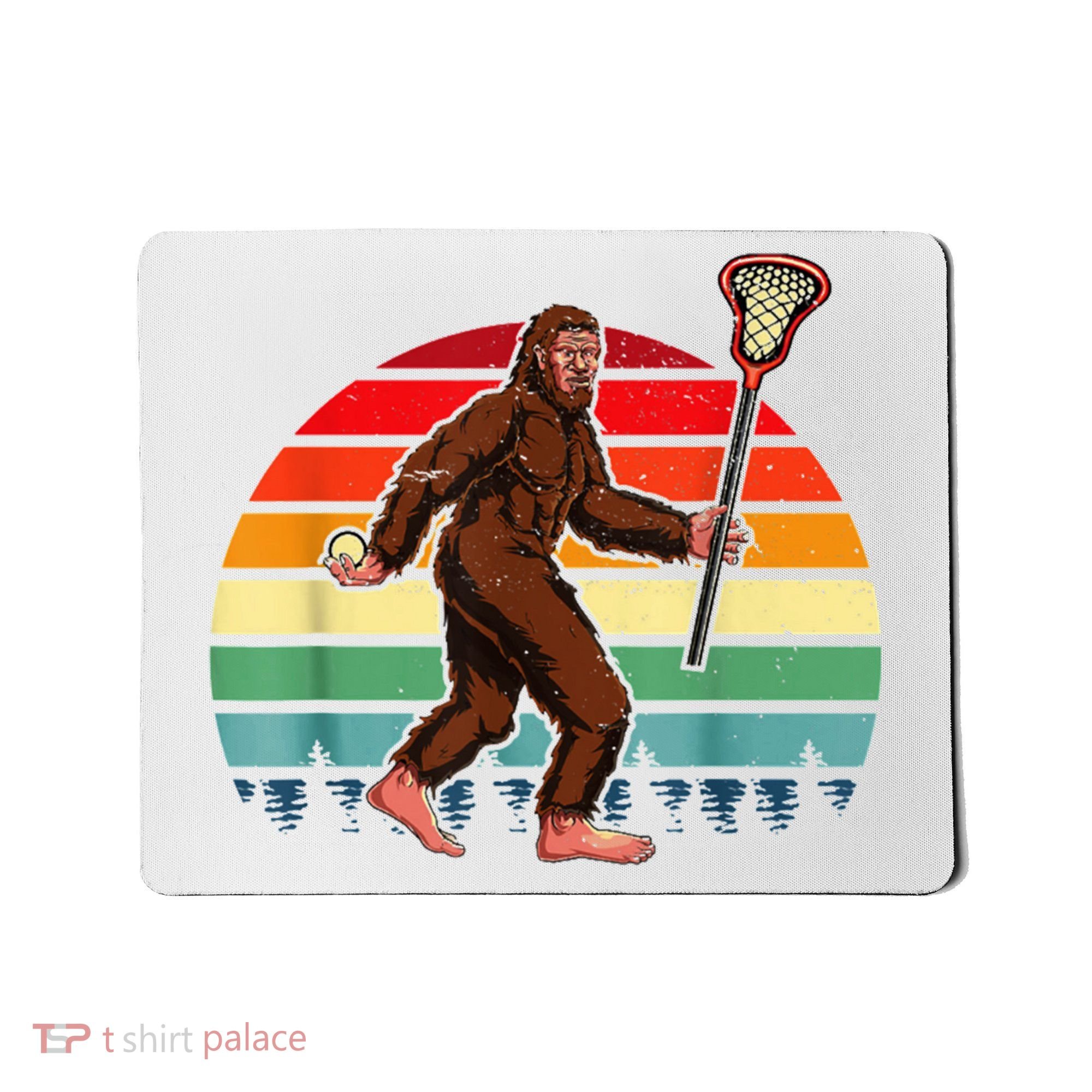 Funny Bigfoot Lacrosse Lax Sasquatch Lacrosse Team Player Mousepad