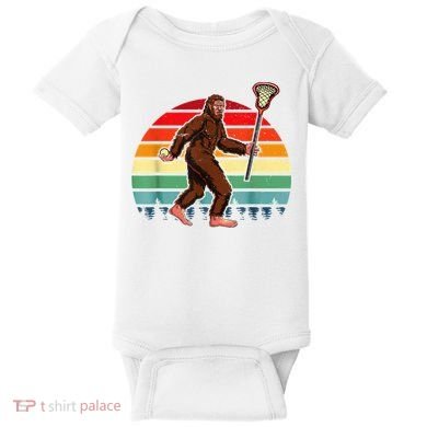 Funny Bigfoot Lacrosse Lax Sasquatch Lacrosse Team Player Baby Bodysuit