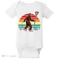 Funny Bigfoot Lacrosse Lax Sasquatch Lacrosse Team Player Baby Bodysuit thumb 0