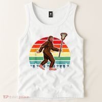 Funny Bigfoot Lacrosse Lax Sasquatch Lacrosse Team Player Tank Top thumb 2