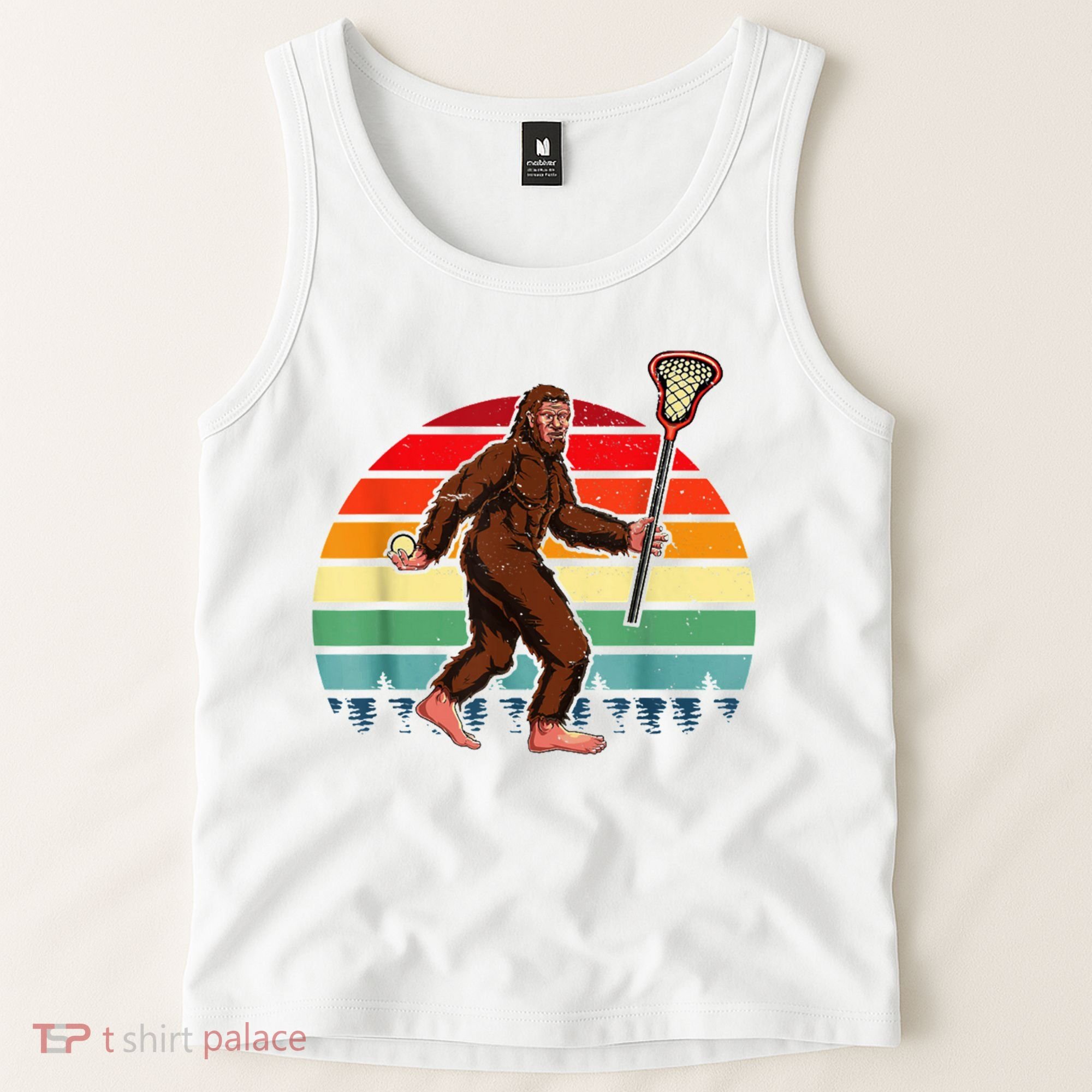 Funny Bigfoot Lacrosse Lax Sasquatch Lacrosse Team Player Tank Top