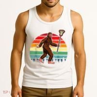 Funny Bigfoot Lacrosse Lax Sasquatch Lacrosse Team Player Tank Top thumb 3