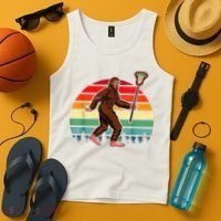 Funny Bigfoot Lacrosse Lax Sasquatch Lacrosse Team Player Tank Top thumb 4