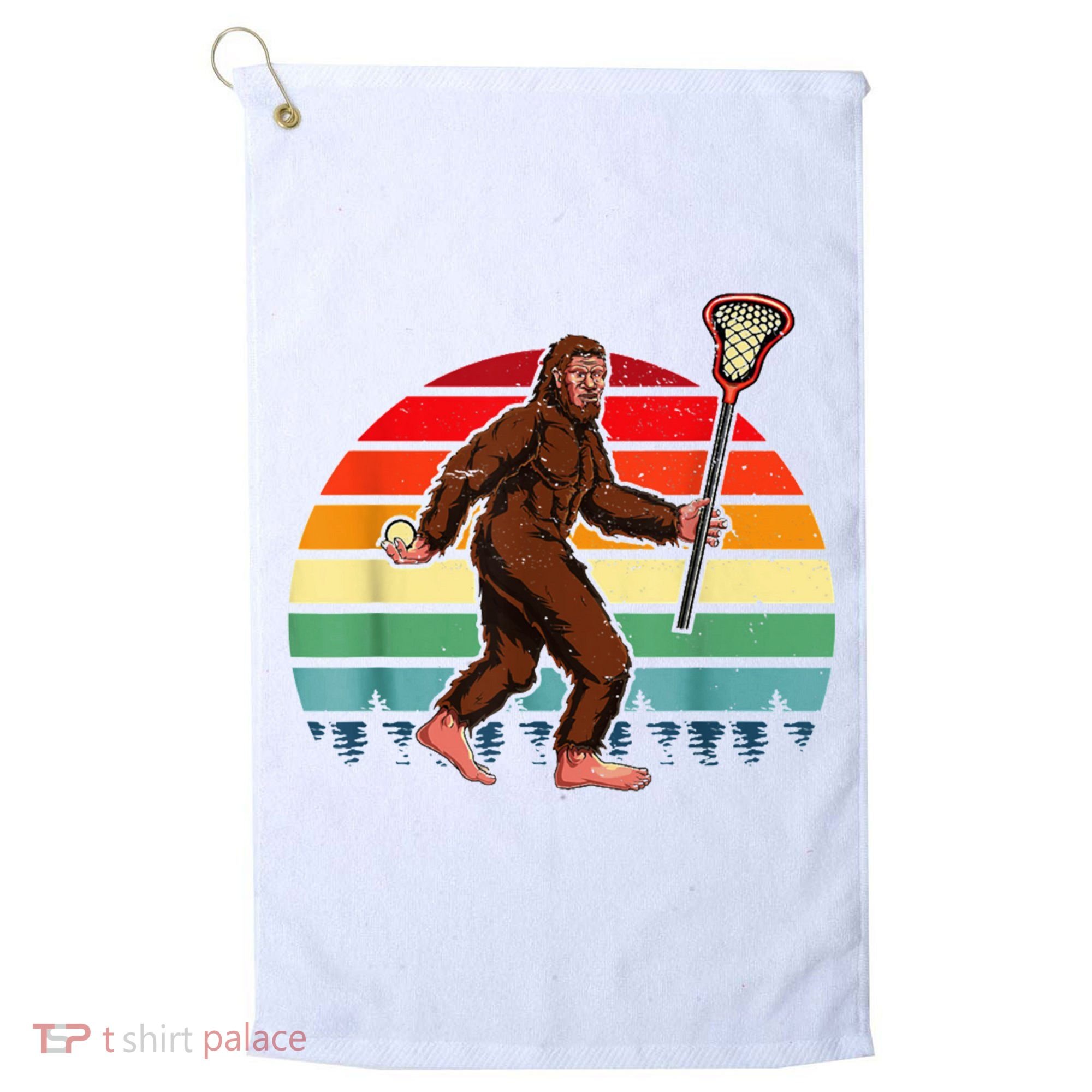 Funny Bigfoot Lacrosse Lax Sasquatch Lacrosse Team Player Golf Towel