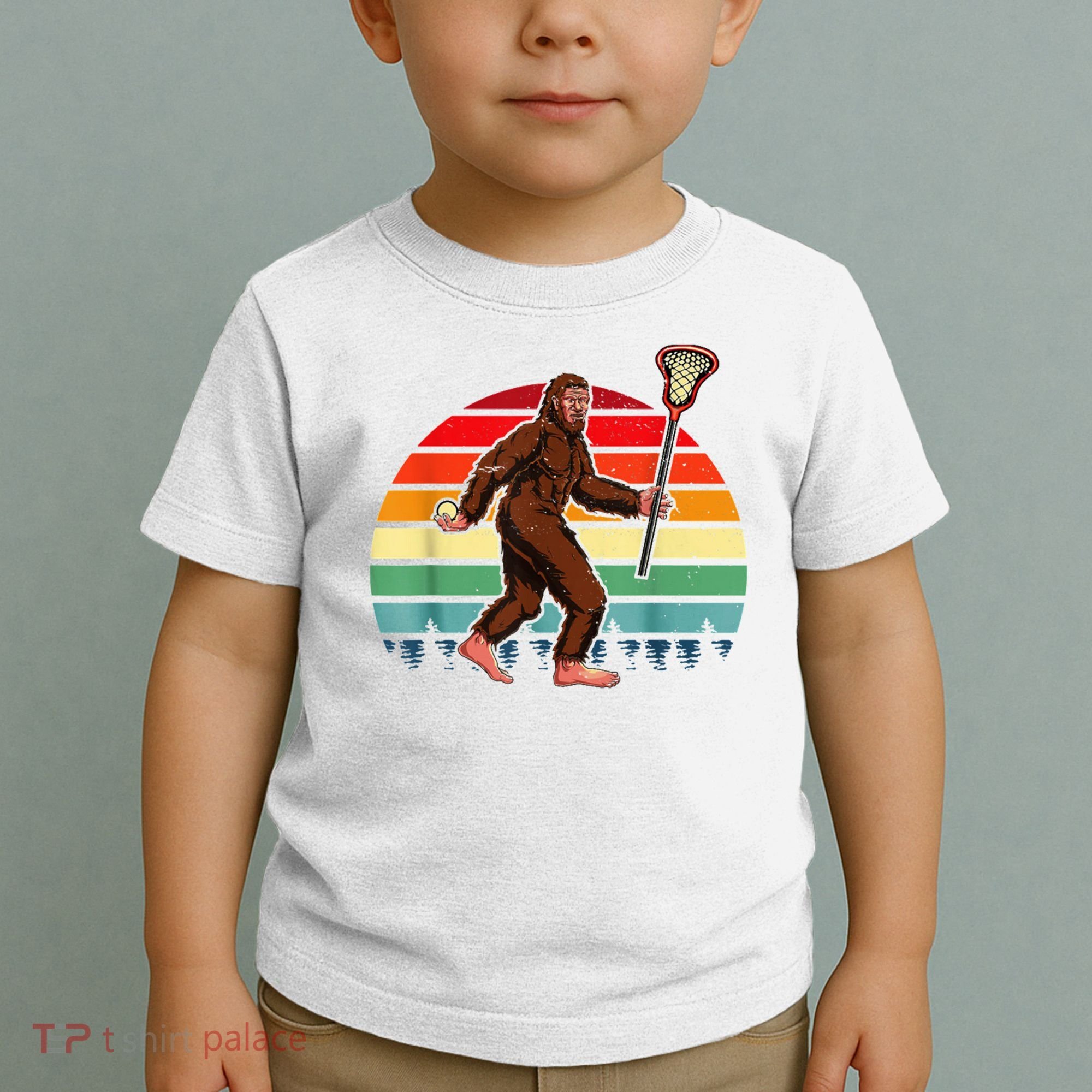 Funny Bigfoot Lacrosse Lax Sasquatch Lacrosse Team Player Toddler T-Shirt