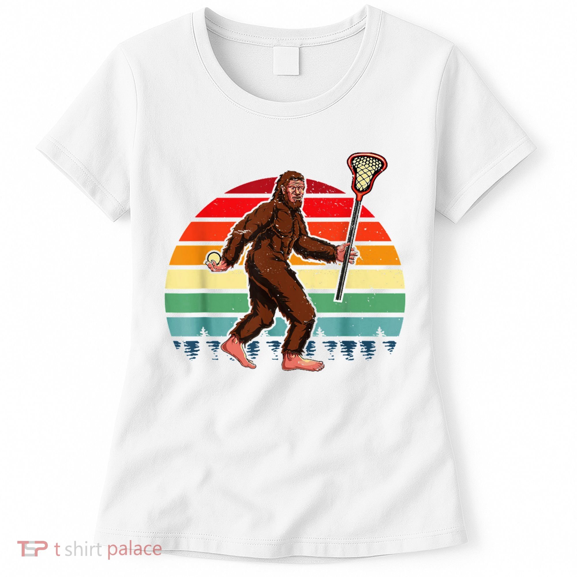 Funny Bigfoot Lacrosse Lax Sasquatch Lacrosse Team Player Women's T-Shirt