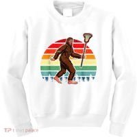 Funny Bigfoot Lacrosse Lax Sasquatch Lacrosse Team Player Kids Sweatshirt thumb 0