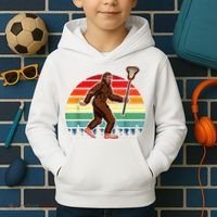 Funny Bigfoot Lacrosse Lax Sasquatch Lacrosse Team Player Kids Hoodie thumb 2
