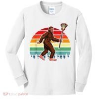 Funny Bigfoot Lacrosse Lax Sasquatch Lacrosse Team Player Kids Long Sleeve Shirt thumb 0
