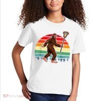 Funny Bigfoot Lacrosse Lax Sasquatch Lacrosse Team Player Kids T-Shirt thumb 2