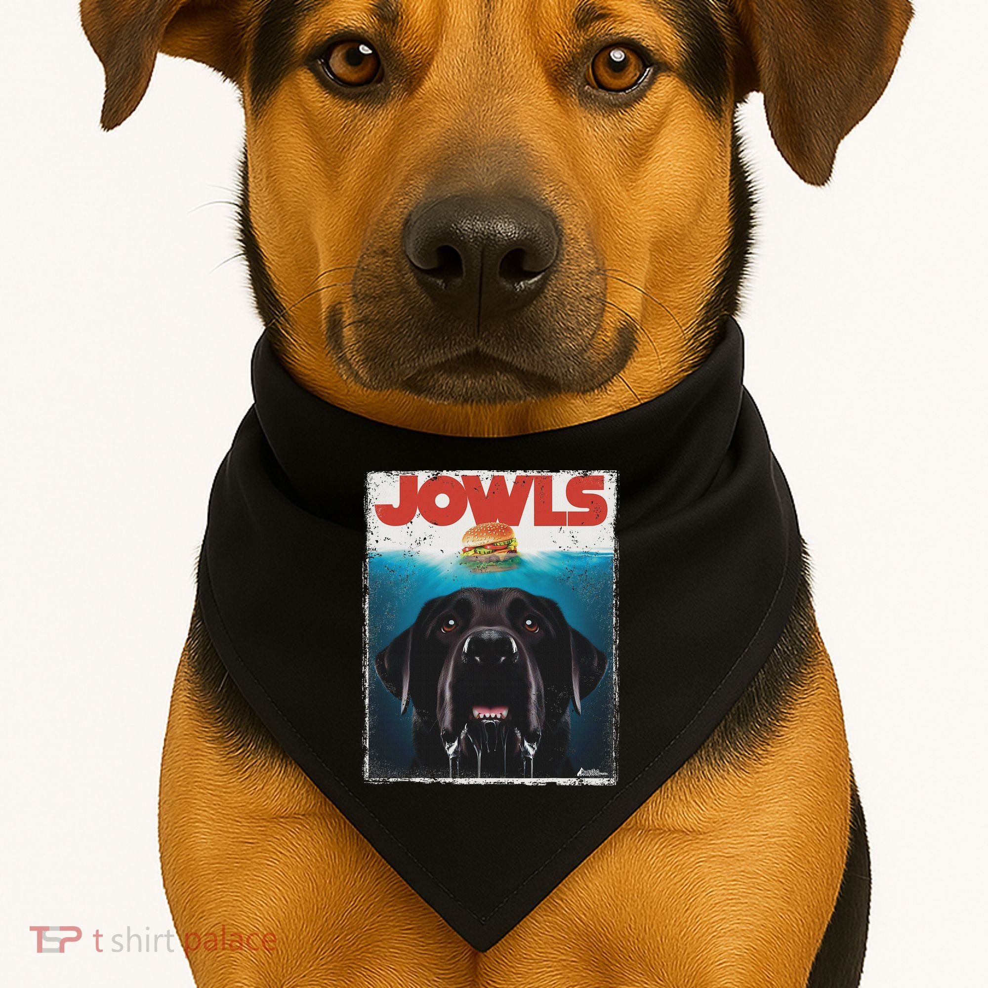 Funny Black Lab Jowls , Labrador Retriever Mom Top, Dad USA-Made Doggie Bandana