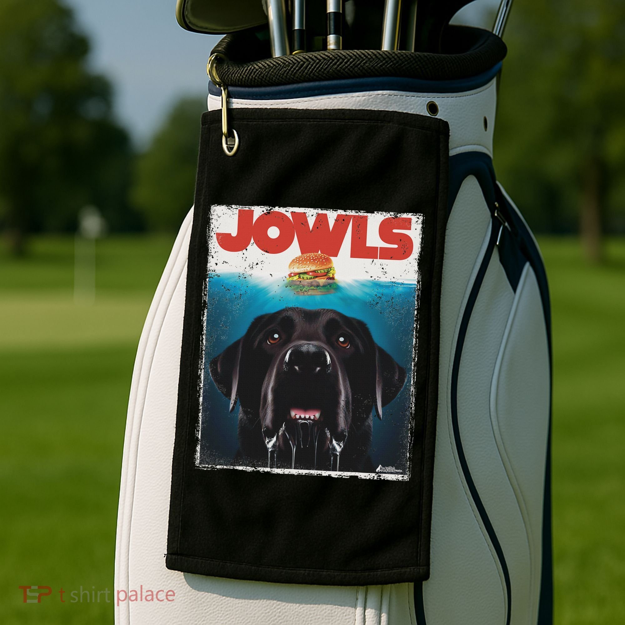 Funny Black Lab Jowls , Labrador Retriever Mom Top, Dad Golf Towel