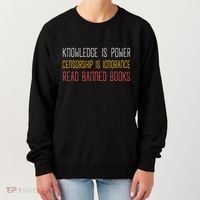 Funny Book Lover Gift Knowledge Is Power Censorship Is Ignorance Read Banned Boo Women's Sweatshirt thumb 0