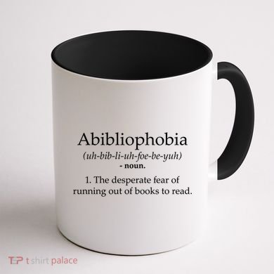 Funny Book Lover Library Tee Abibliophobia Definition Cool Gift Coffee Mug back