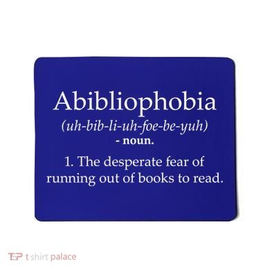 Funny Book Lover Library Tee Abibliophobia Definition Cool Gift Mousepad