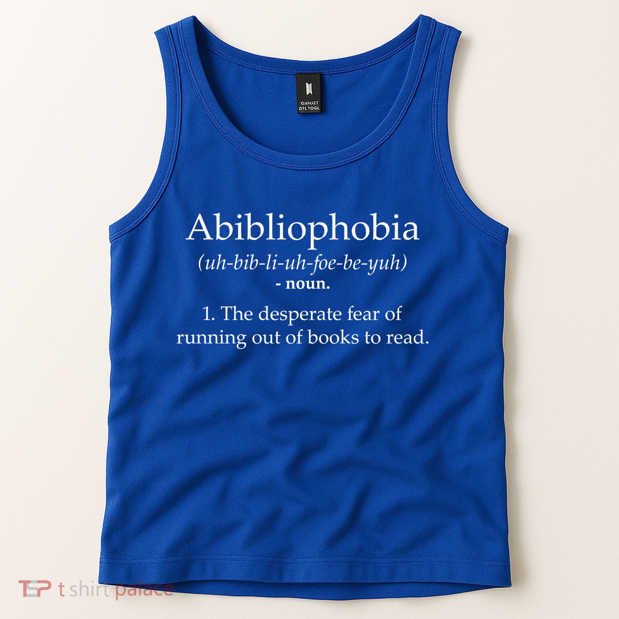 Funny Book Lover Library Tee Abibliophobia Definition Cool Gift Tank Top