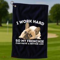 Frenchie Better Life Funny French Bulldog Dog Lover Golf Towel thumb 1