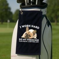 Frenchie Better Life Funny French Bulldog Dog Lover Golf Towel thumb 2