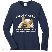 Frenchie Better Life Funny French Bulldog Dog Lover Women's Long Sleeve Shirt thumb 0