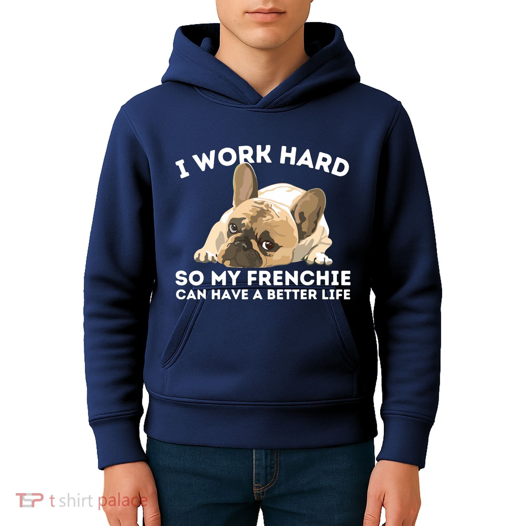 Frenchie Better Life Funny French Bulldog Dog Lover Kids Hoodie