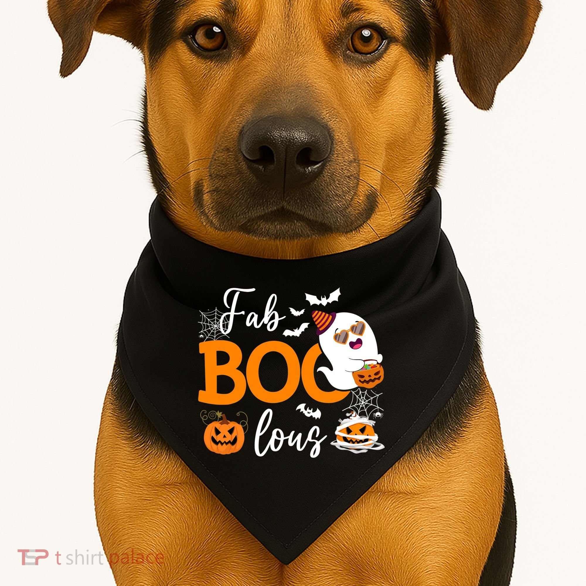 Fab Boo Lous Cute Ghost Halloween USA-Made Doggie Bandana