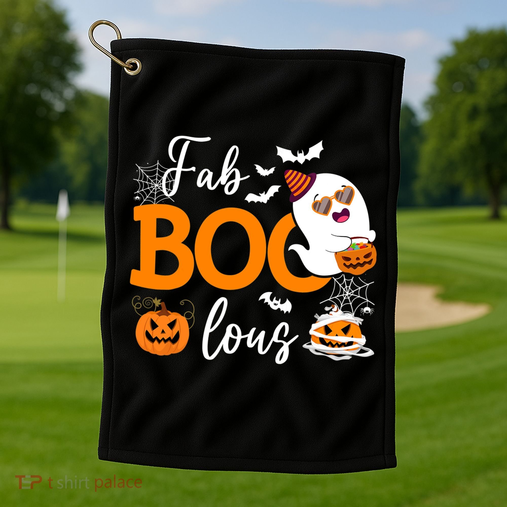 Fab Boo Lous Cute Ghost Halloween Golf Towel
