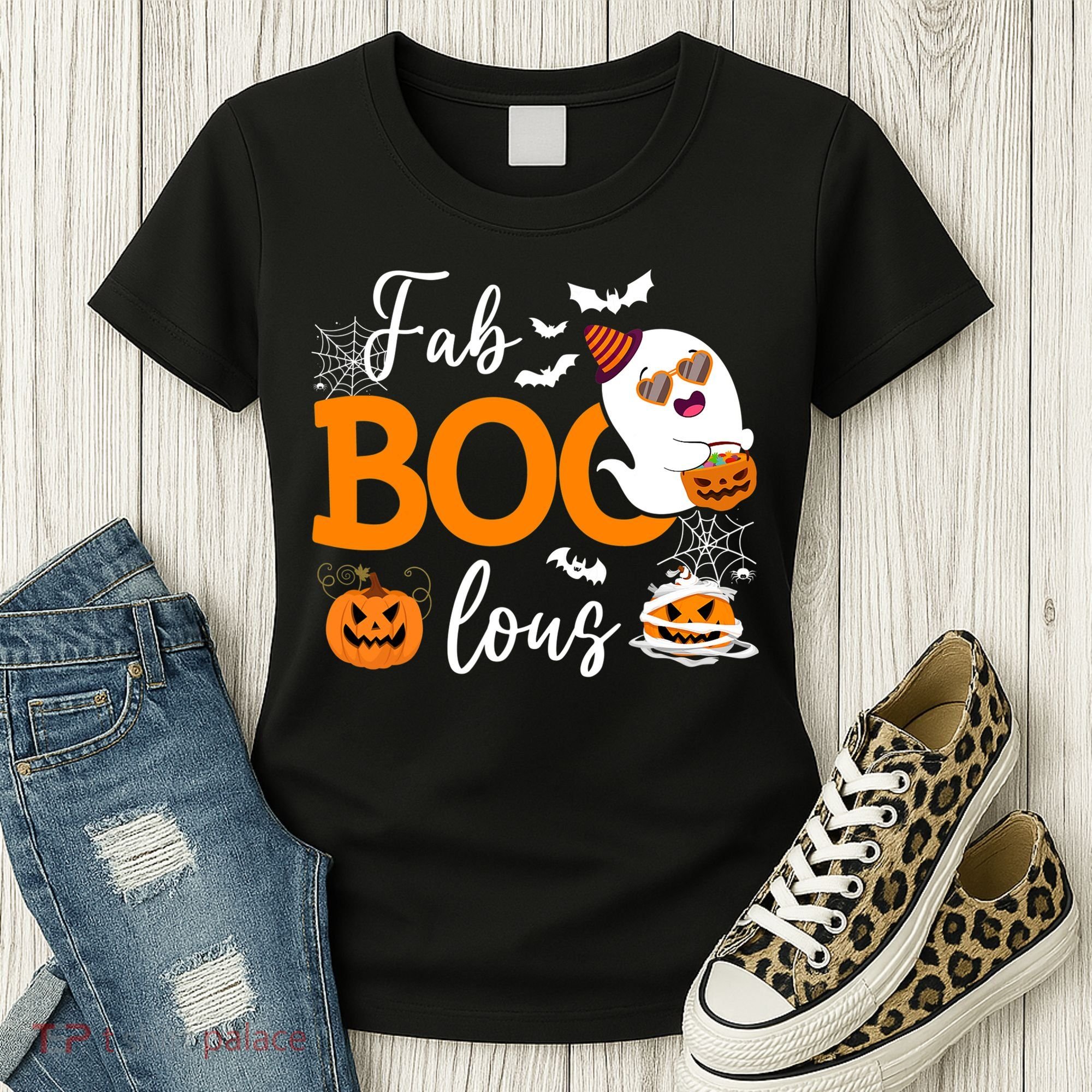 Fab Boo Lous Cute Ghost Halloween Women's T-Shirt
