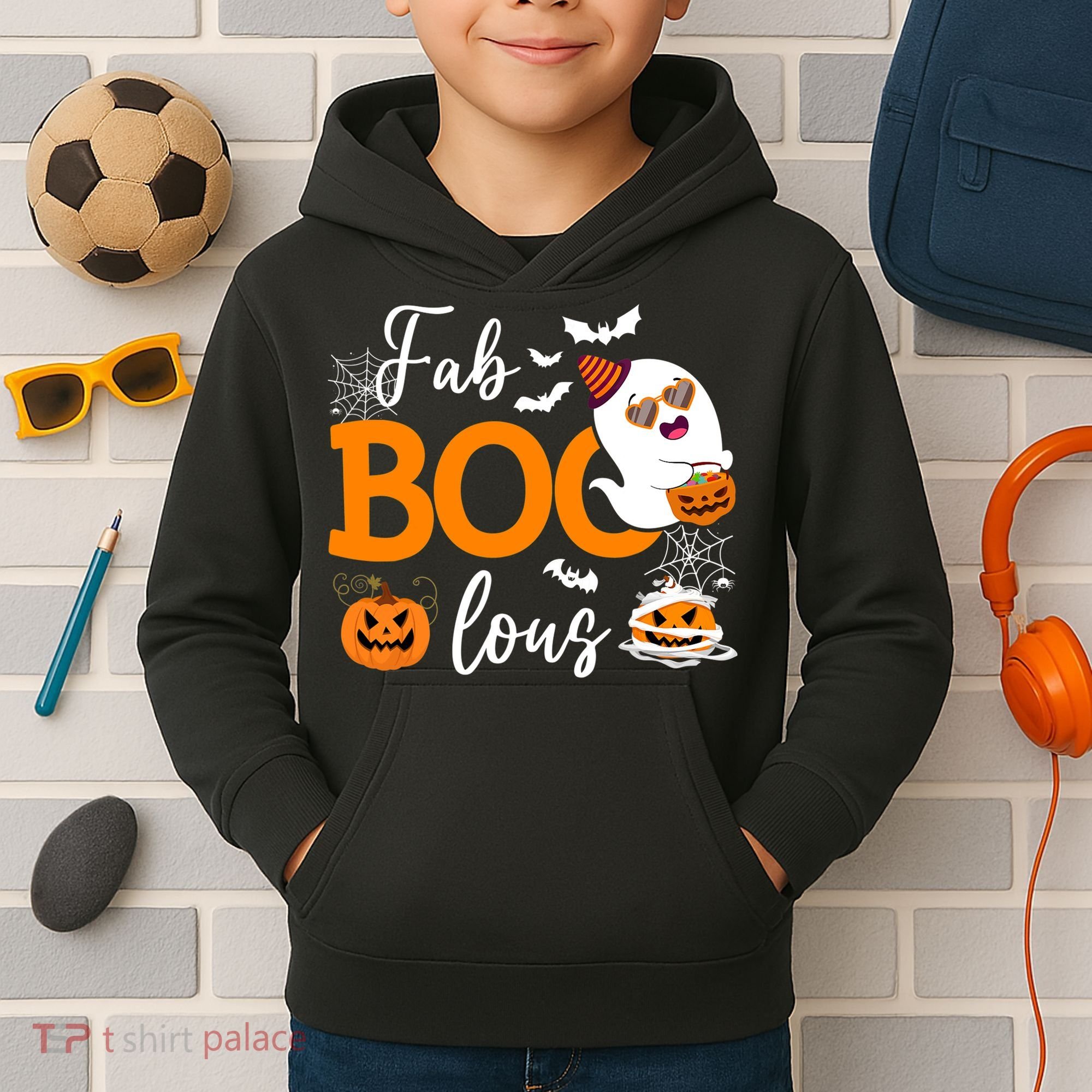 Fab Boo Lous Cute Ghost Halloween Kids Hoodie