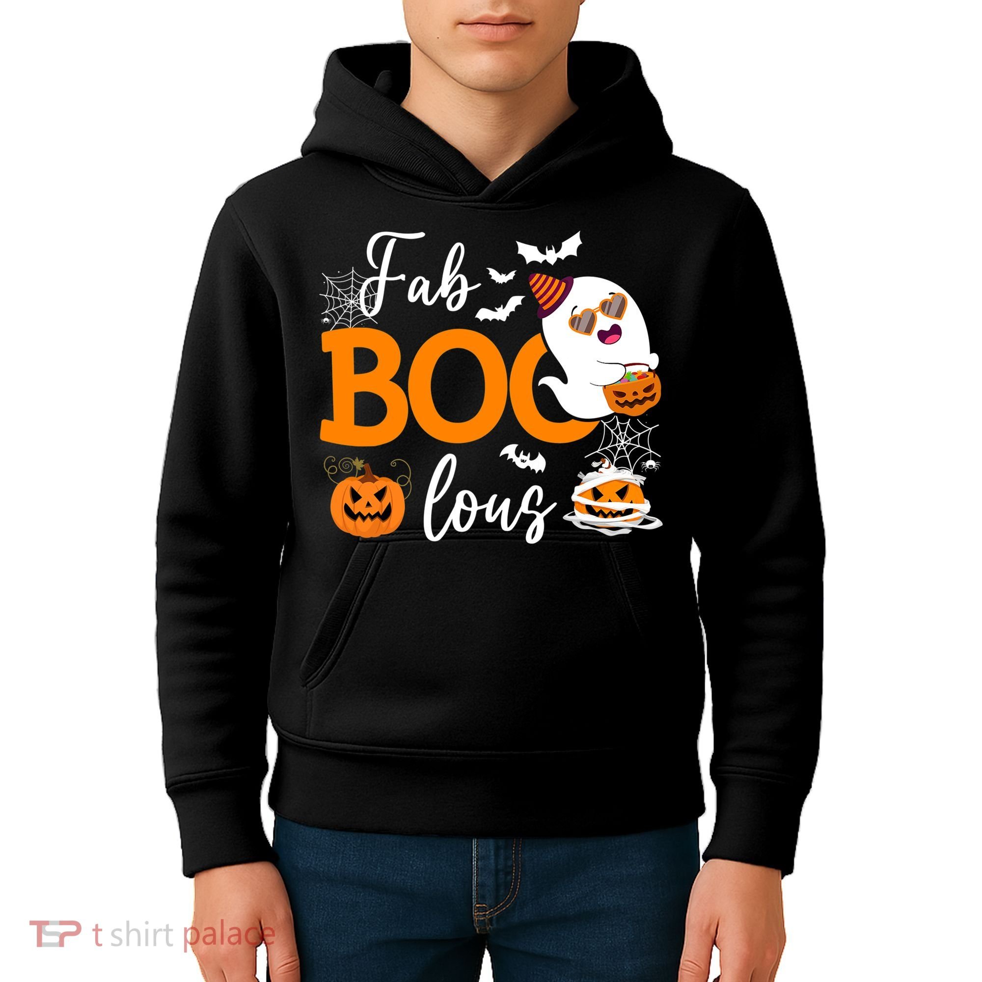 Fab Boo Lous Cute Ghost Halloween Kids Hoodie