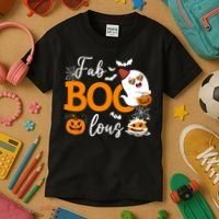 Fab Boo Lous Cute Ghost Halloween Kids T-Shirt thumb 3