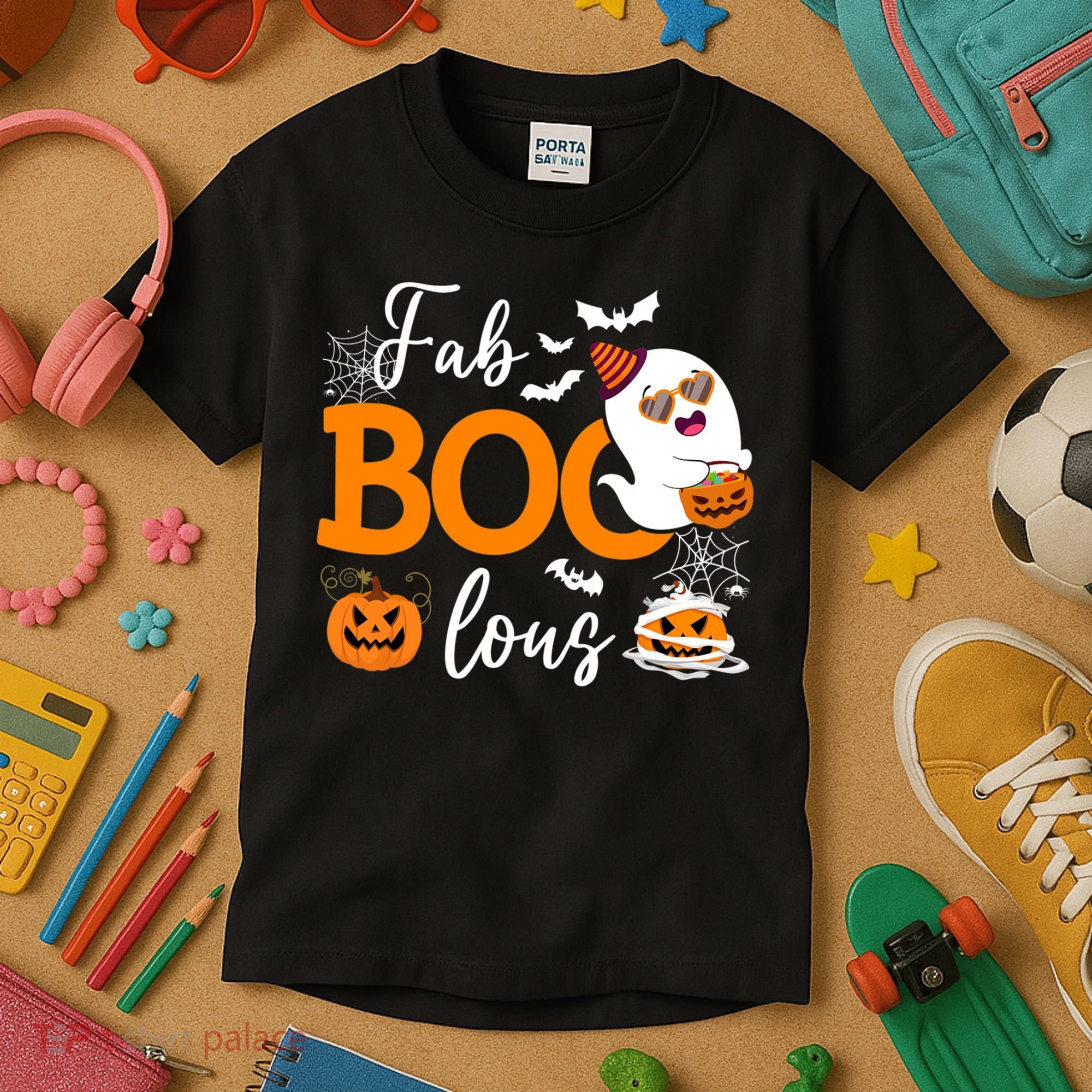 Fab Boo Lous Cute Ghost Halloween Kids T-Shirt