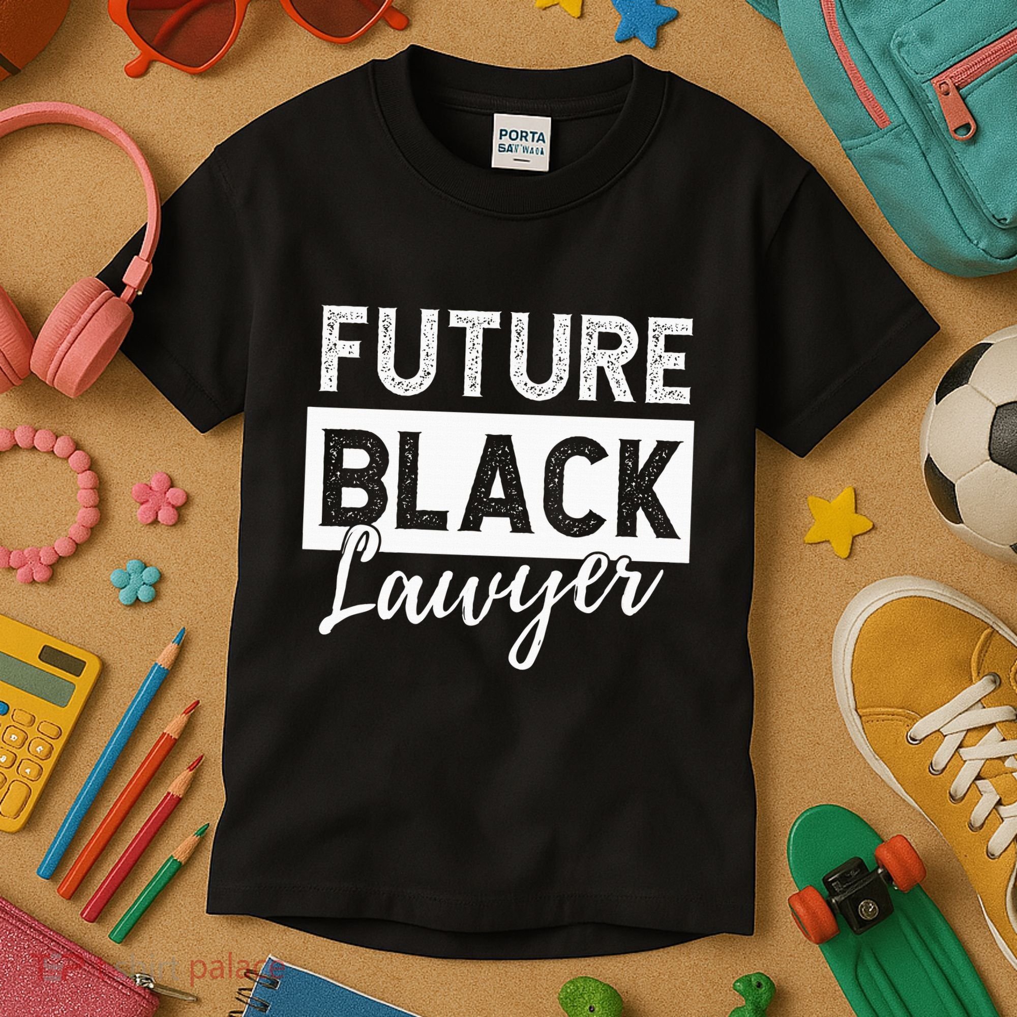 Future Black Lawyer Justice Law School  Kids T-Shirt
