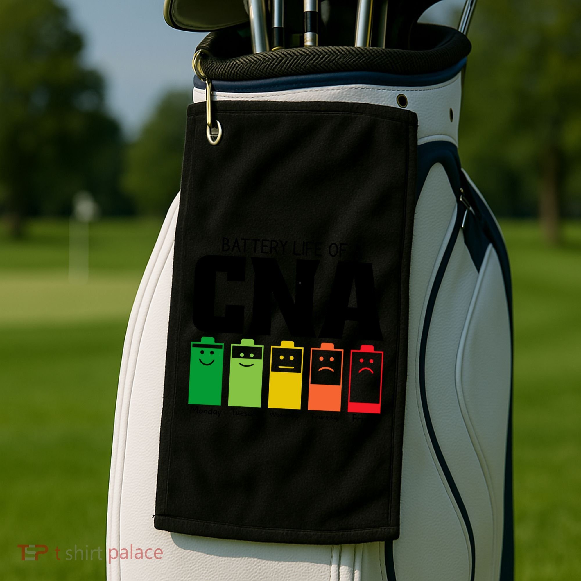 Funny Battery Life Of Cna Certified Nursing Assistant Nurse Gift Golf Towel