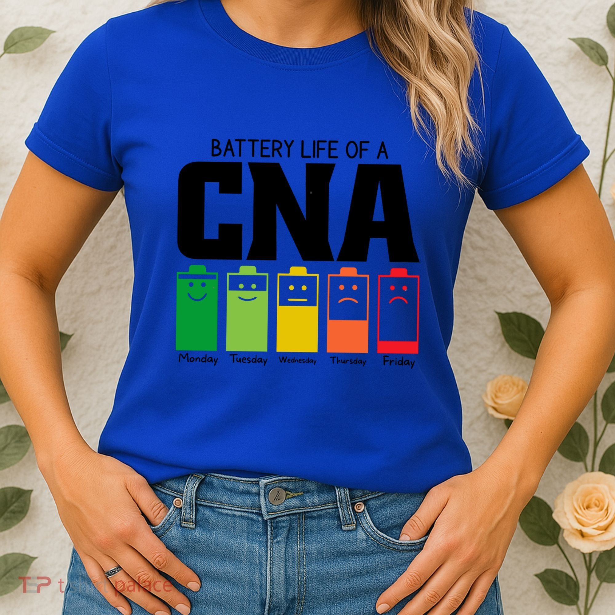 Funny Battery Life Of Cna Certified Nursing Assistant Nurse Gift Women's T-Shirt