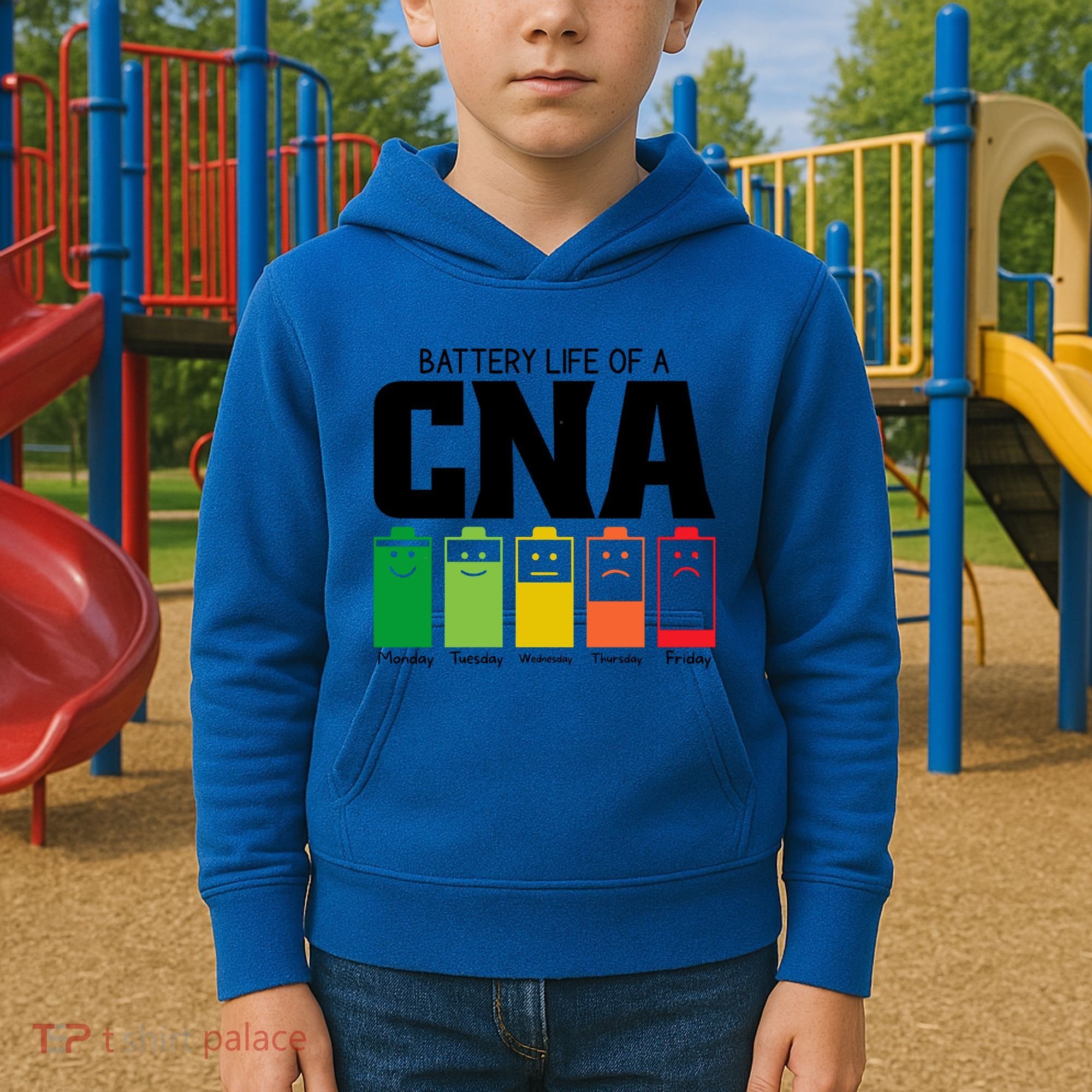 Funny Battery Life Of Cna Certified Nursing Assistant Nurse Gift Kids Hoodie