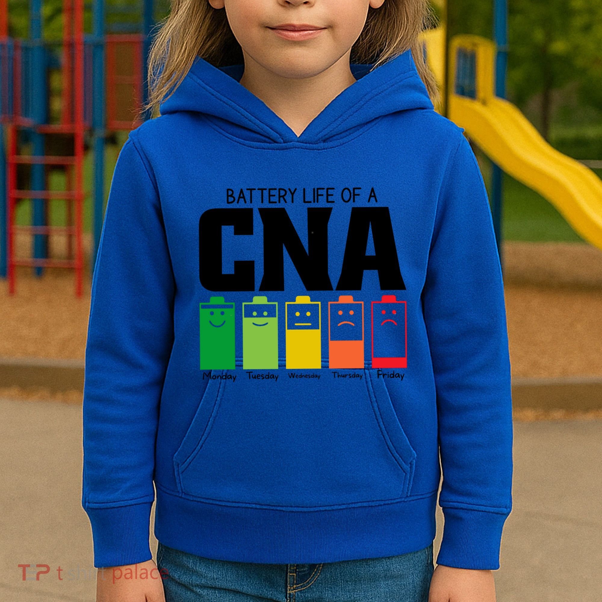 Funny Battery Life Of Cna Certified Nursing Assistant Nurse Gift Kids Hoodie
