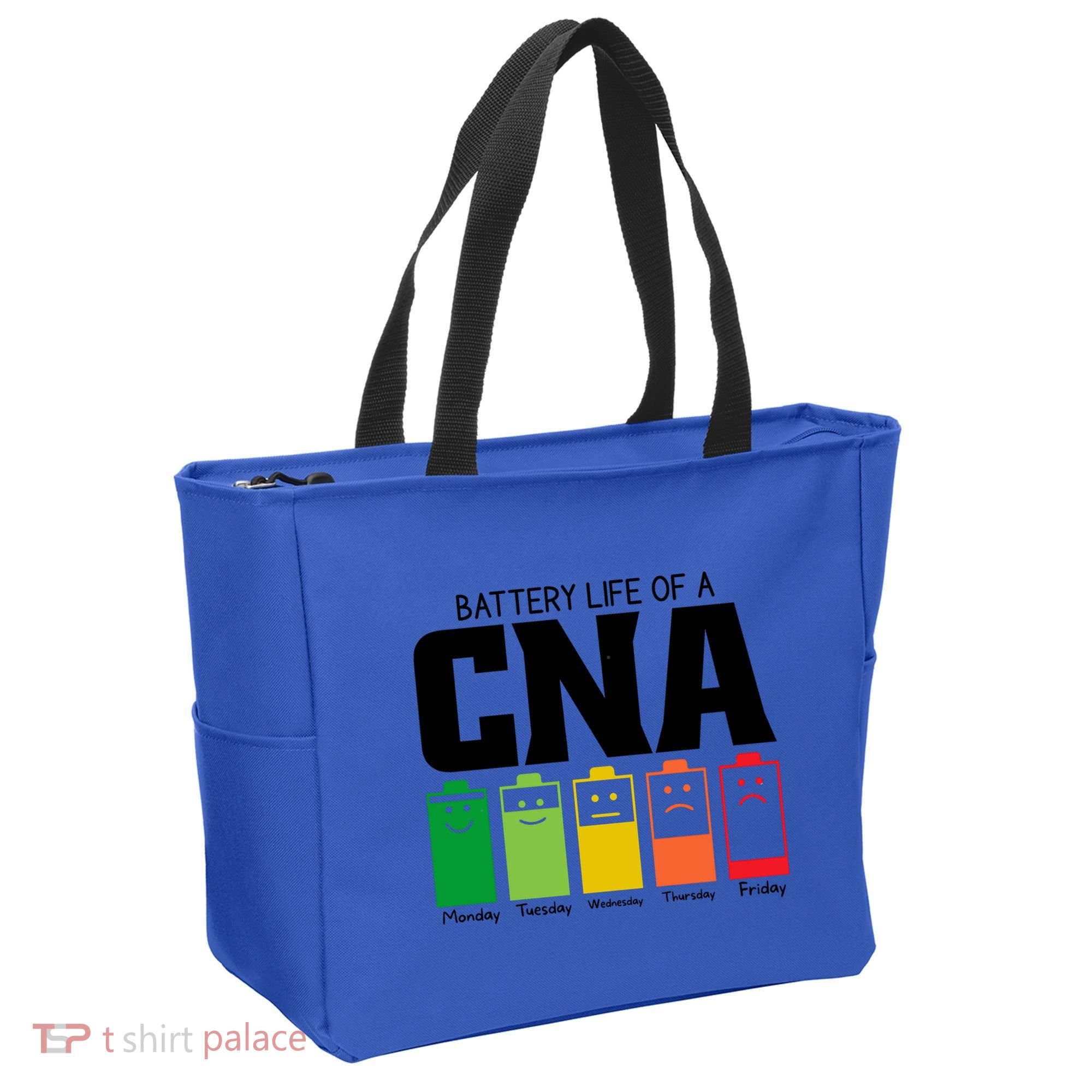 Funny Battery Life Of Cna Certified Nursing Assistant Nurse Gift Tote Bag